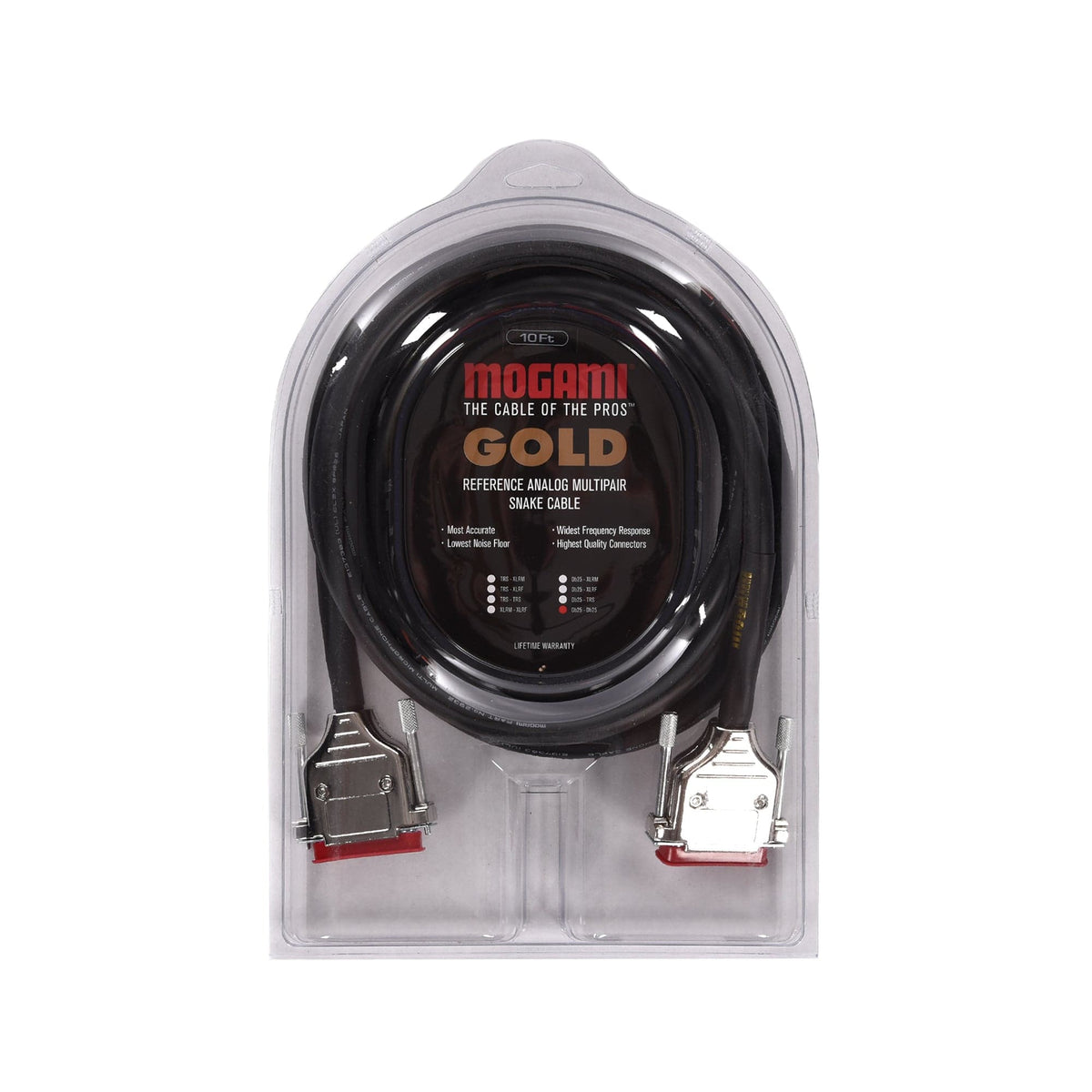 Mogami Gold DB25-DB25 8-channel Analog Interface Cable 10' Accessories / Cables