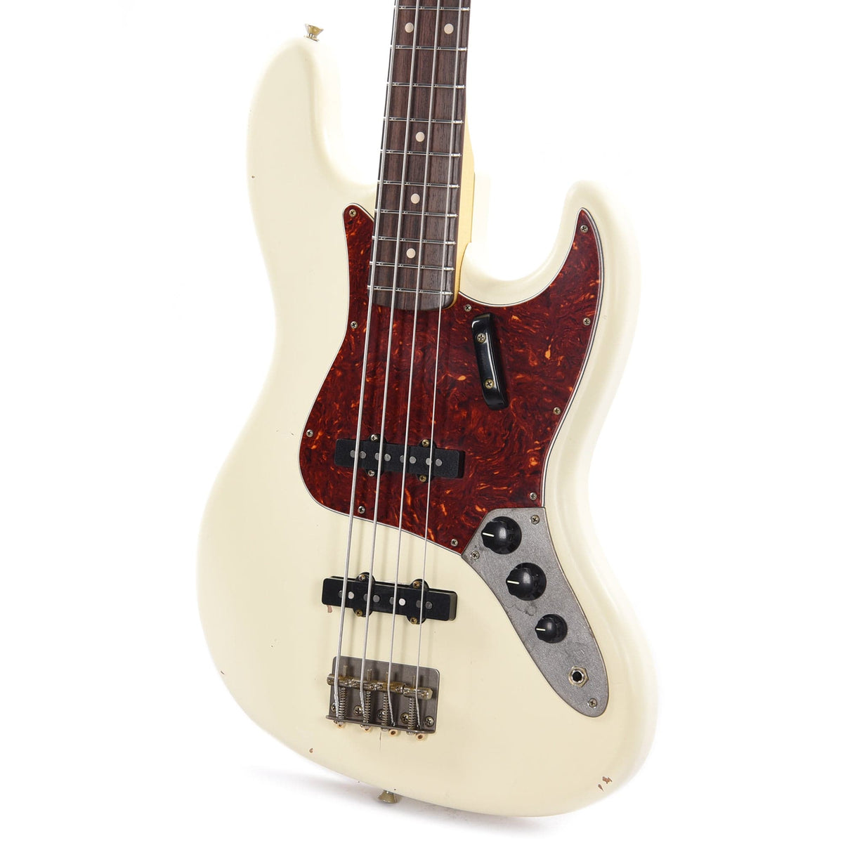 Nash JB-63 Olympic White Light Relic w/4-Ply Tortoise Pickguard, Matching Headstock, & Lollar Pickups Bass Guitars / 4-String
