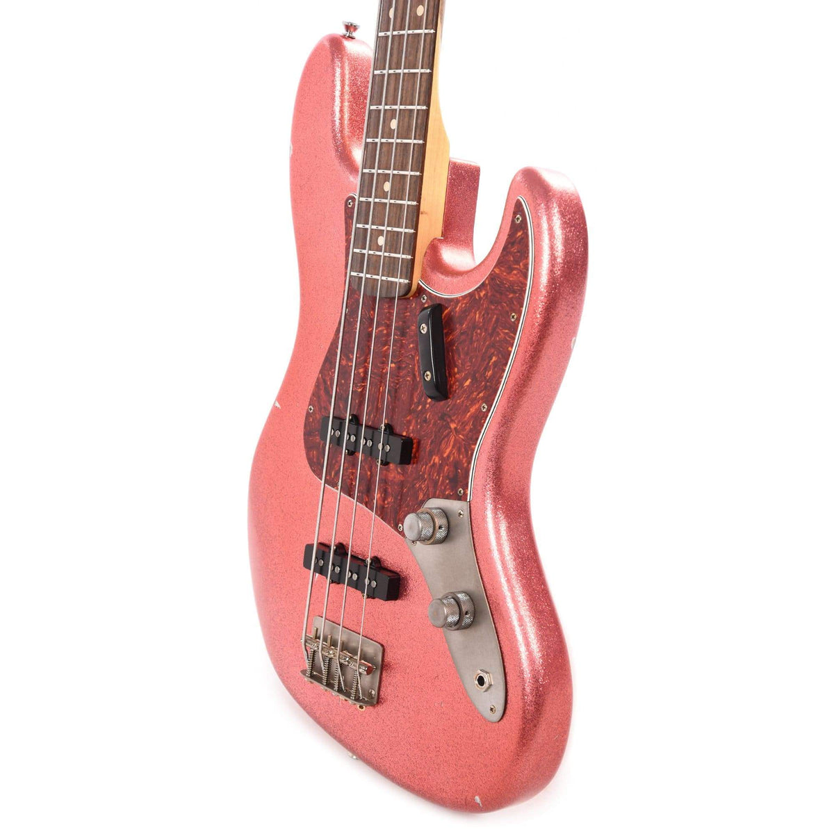 Nash JB-63 Pink Sparkle Light Relic w/4-Ply Tortoise Pickguard, Matching Headstock, Stack Knob, & Lollar Pickups Bass Guitars / 4-String