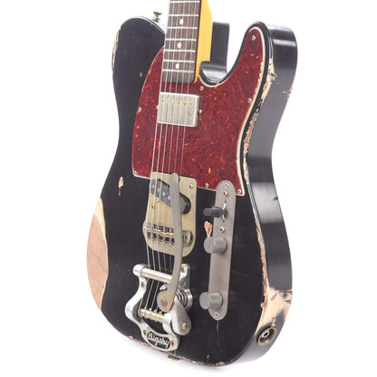 Nash T-63 HS Ash Black Heavy Relic w/4-Ply Tortoise Pickguard, Lollar Pickups, & Bigsby Electric Guitars / Solid Body