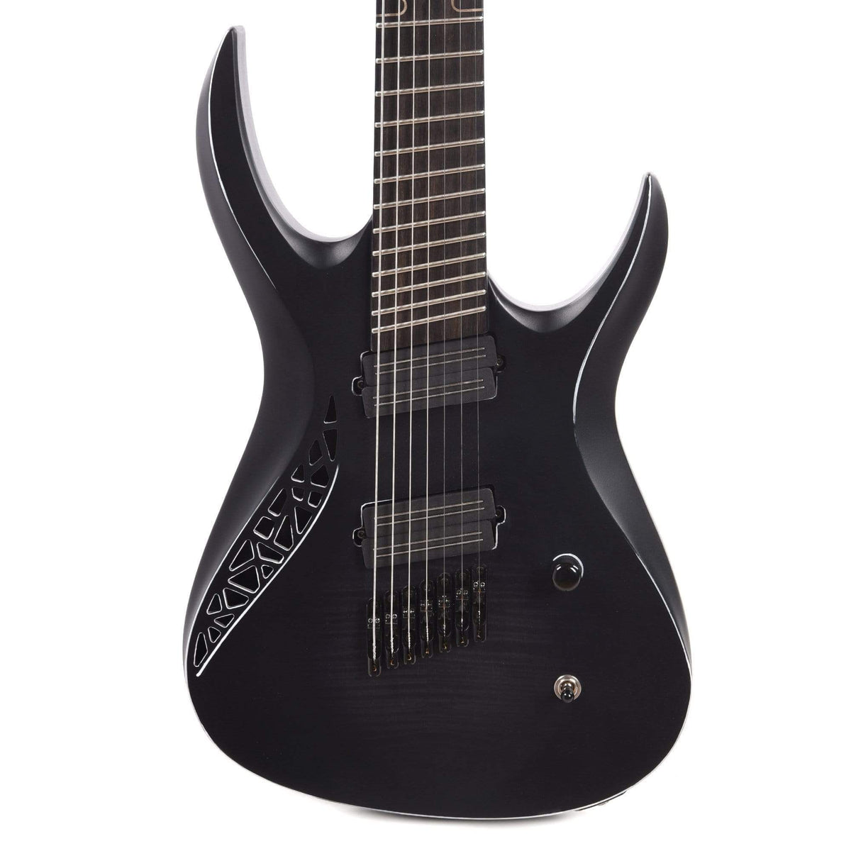 OD Rhea Swamp Ash/Flame Maple Matte Black 7-String Multi-Scale w/Bare Knuckle Impulses Electric Guitars / Solid Body