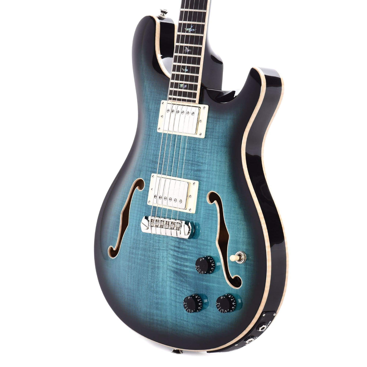 PRS SE Hollowbody II Piezo Peacock Blue Burst Electric Guitars / Solid Body