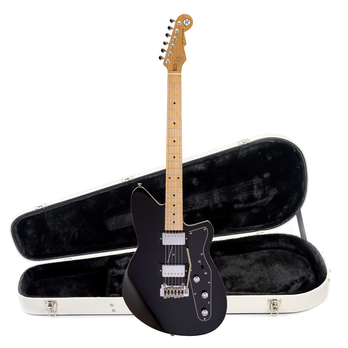 Reverend Jetstream HB Midnight Black Hardshell Case Bundle Electric Guitars / Solid Body
