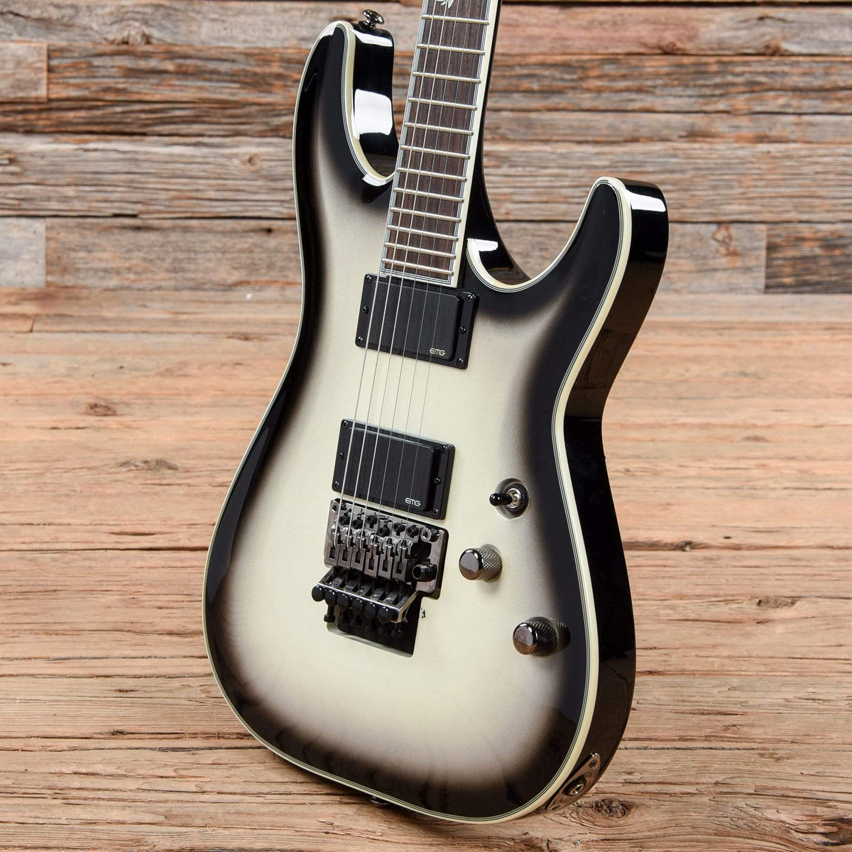 Schecter Jake Pitts Signature C-1 FR Metallic White w/ Metallic Black Burst 2014 Electric Guitars / Solid Body