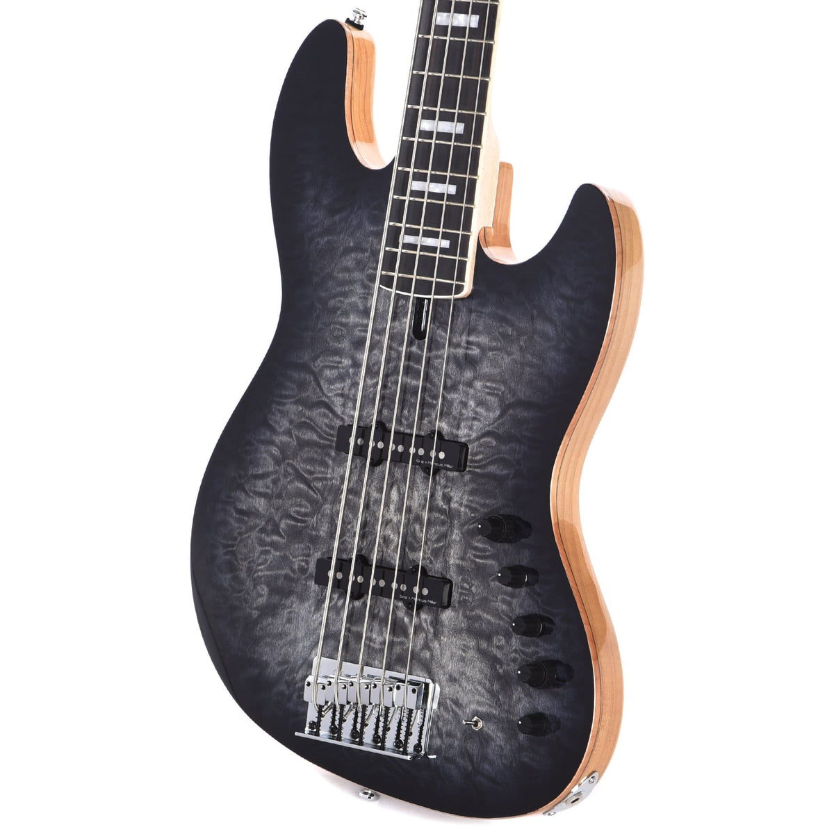 Sire Marcus Miller V9 Swamp Ash/Quilted Maple 5-String Transparent Black (2nd Gen) Bass Guitars / 5-String or More