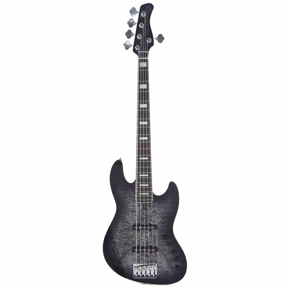 Sire Marcus Miller V9 Swamp Ash/Quilted Maple 5-String Transparent Black (2nd Gen) Bass Guitars / 5-String or More