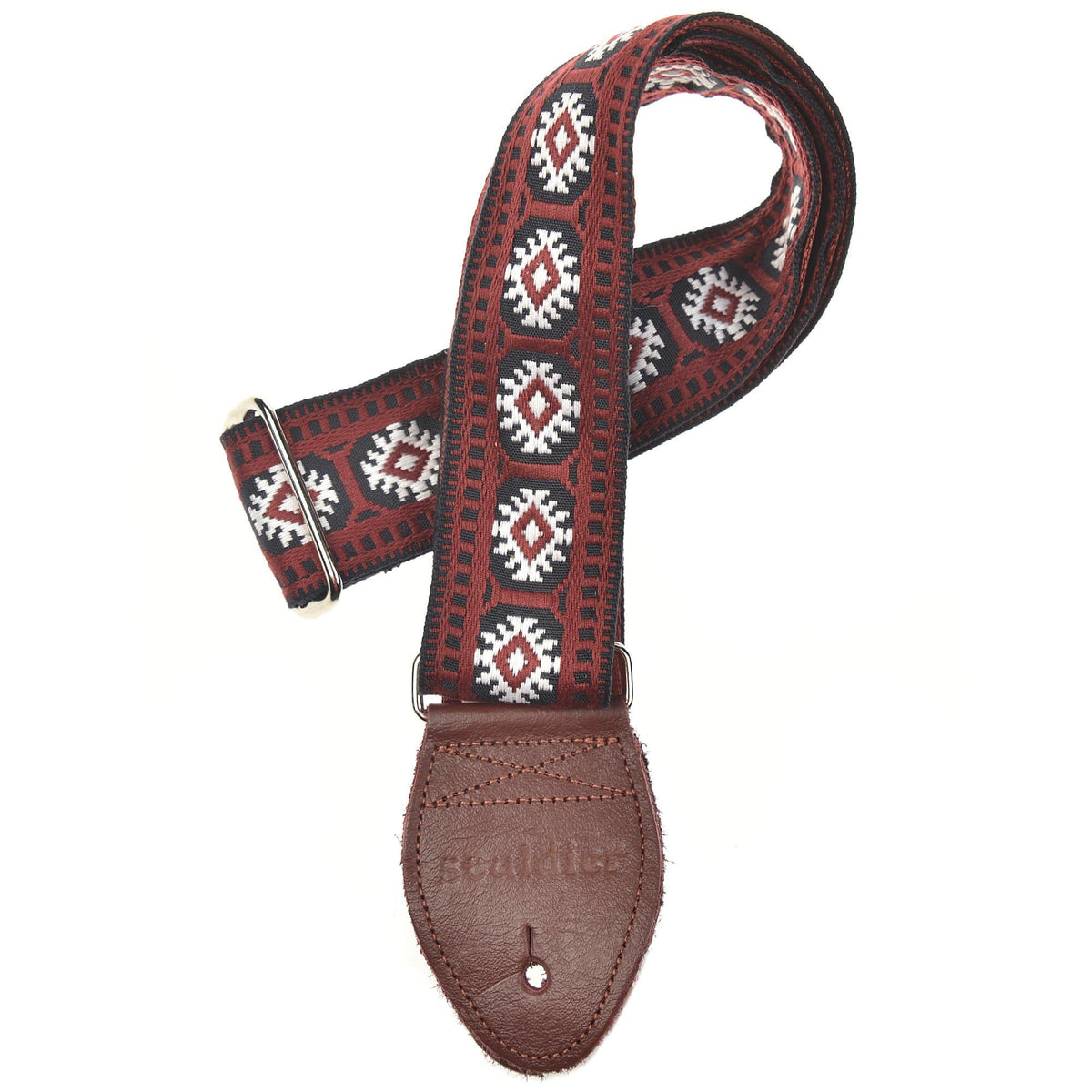 Souldier Pillar Burgundy w/White Stars 2" Strap (Burgundy Belt & Burgundy Ends) Accessories / Straps