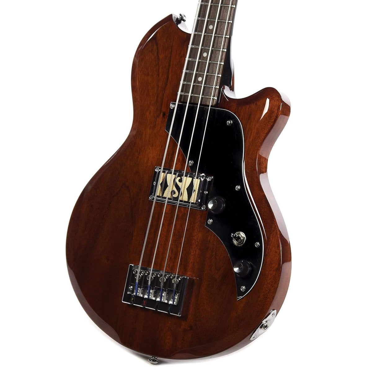 Supro Huntington I Bass Natural Mahogany w/Piezo Bundle w/ Supro 15' Instrument Cable and Gig Bag Bass Guitars / 4-String