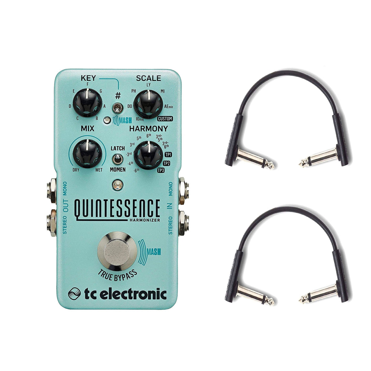TC Electronic Quintessence Harmonizer w/RockBoard Flat Patch Cables Bundle Effects and Pedals / Octave and Pitch