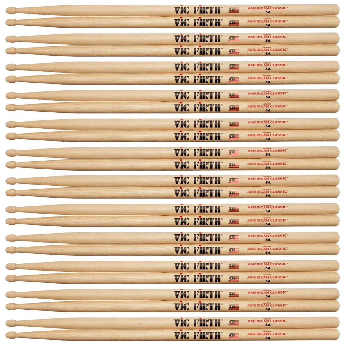 Vic Firth 5A Wood Tip Drum Sticks (12 Pair Bundle) Drums and Percussion / Parts and Accessories / Drum Sticks and Mallets