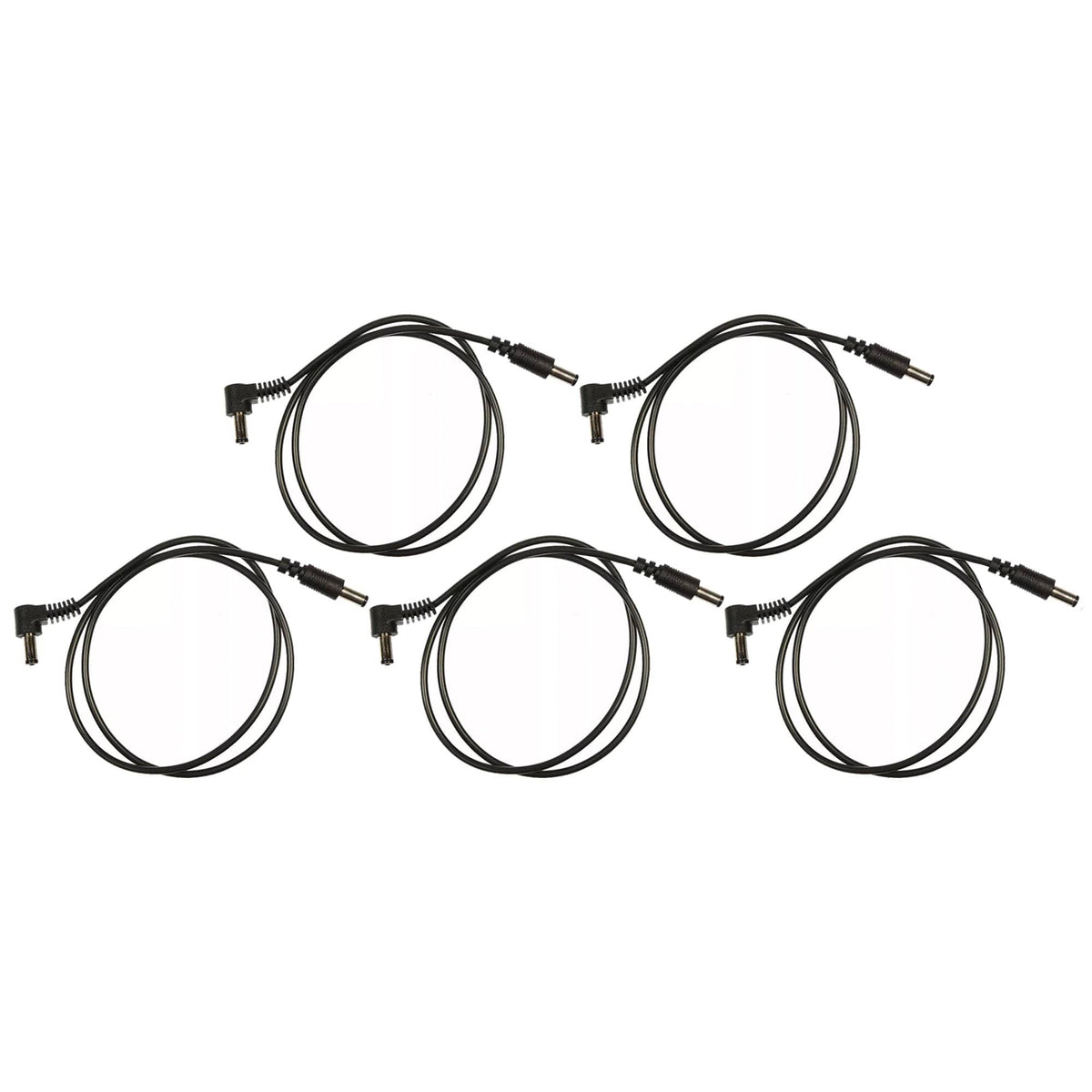 Voodoo Lab Cable 2.1mm Standard Polarity Center Negative Straight-Right 24" 5 Pack Bundle Accessories / Cables