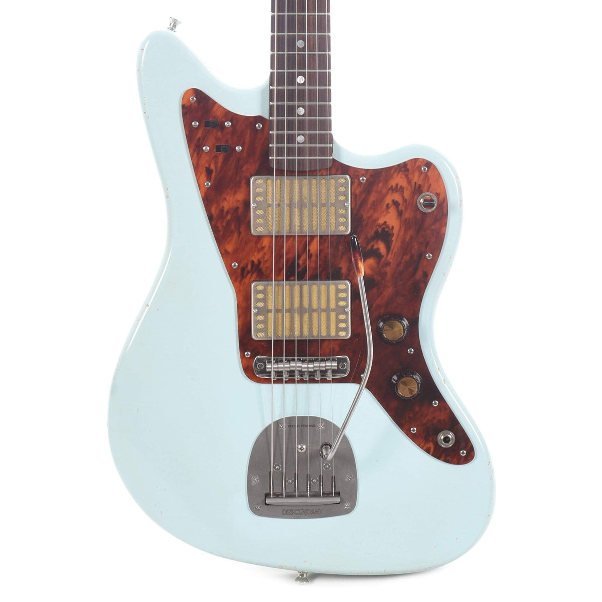 Waterslide Offset Sonic Blue w/Mojo Dual Foil Pickups, Firestripe Pickguard, & Descendent Vibrato Electric Guitars / Solid Body