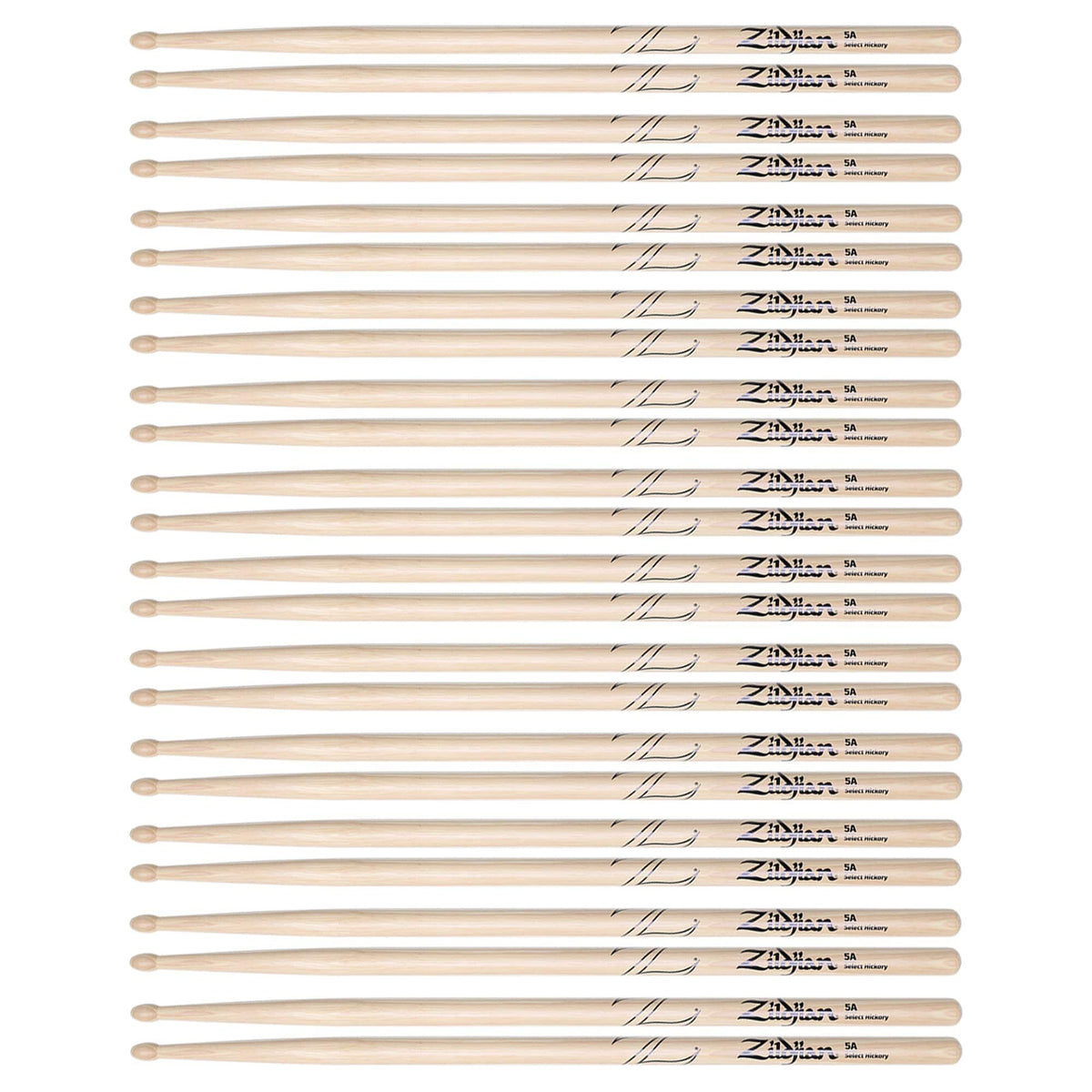 Zildjian 5A Natural Wood Tip Drum Sticks (12 Pair Bundle) Drums and Percussion / Parts and Accessories / Drum Sticks and Mallets
